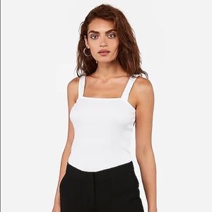 🚫 SOLD 🚫 | Express White Ribbed Square Neck Tank, S